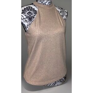 Forever 21 Plus+ Knit Halter Glitter  (Light Pink/Gold) 0X
